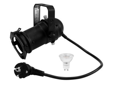 Eurolite Set PAR-16 Spot GU-10 schwarz + GU-10 230V LED SMD 7W 3000K