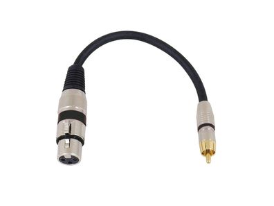 Omnitronic Adapterkabel XLR(F)/Cinch(M) 0,2m sw