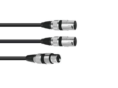 Omnitronic Adapterkabel XLR(F)/2xXLR(M) 3m sw