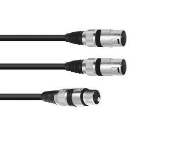 Omnitronic Adapterkabel XLR(F)/2xXLR(M) 1,5m sw