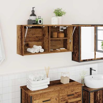 vidaXL Bad-Wandschrank Altholz-Optik 80x25x40 cm Holzwerkstoff