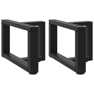 vidaXL Couchtischbeine T-Form 2 Stk. Schwarz 50x25x(30-31) cm Stahl