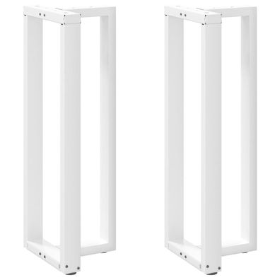vidaXL Bartischbeine T-Form 2 Stk. Weiß 40x35x(110-111) cm Stahl