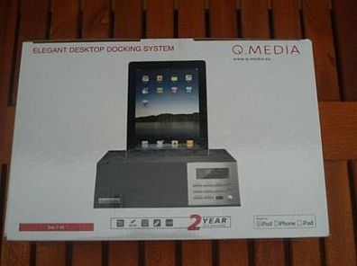 QMedia QIP-20 3in1 Dockingstation Radio Wecker iPhone iPad iPod