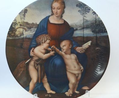 Vintage Wandteller Sammelteller Zierteller Madonna Del Cardellino Raffaello 1483-1520