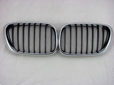 Kühlergrill Nieren Chrom Schwarz Rechts Links für BMW X5 E53 99-03