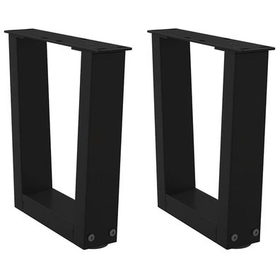 vidaXL Couchtischbeine V-Form 2 Stück Schwarz 40x(30-31,3) cm Stahl