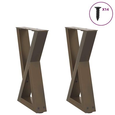 vidaXL Couchtischbeine 2 Stk. Naturstahl 38x(42-43,3) cm Stahl