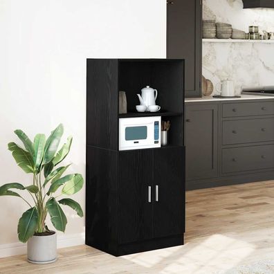 vidaXL Küchenschrank Schwarz 57x41,5x131,5 cm Holzwerkstoff