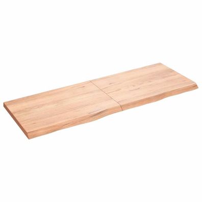 vidaXL Wandregal Hellbraun 140x50x(2-4) cm Massivholz Eiche Behandelt