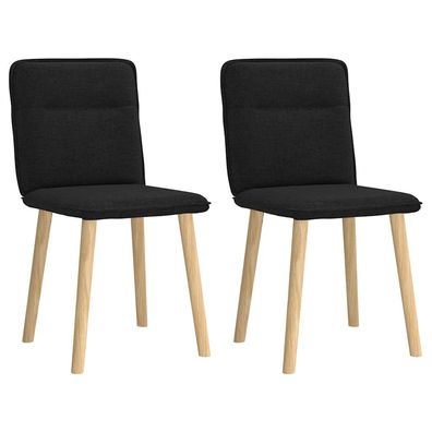 vidaXL Esszimmerstühle 2 Stk. Schwarz Stoff