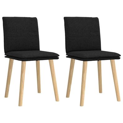 vidaXL Esszimmerstühle 2 Stk. Schwarz Stoff