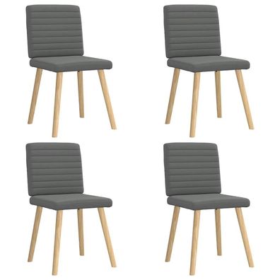 vidaXL Esszimmerstühle 4 Stk. Dunkelgrau Stoff