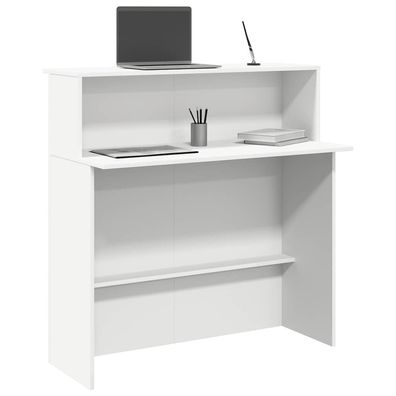 vidaXL Empfangstheke Weiß 100x50x103,5 cm Holzwerkstoff
