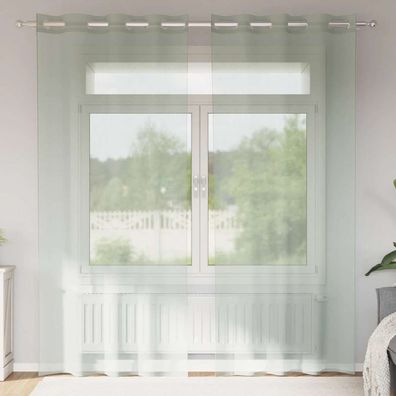 vidaXL Voile Vorhänge mit Ösen 2 Stk. Hellgrau 140x245 cm