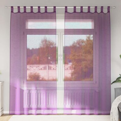 vidaXL Voile Vorhänge mit Schlaufen 2 Stk. Lila 140x245 cm