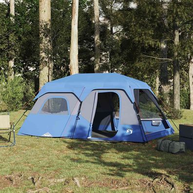vidaXL Familienzelt 9 Personen Blau Quick Release Wasserdicht