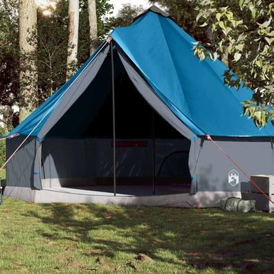 vidaXL Tipi-Familienzelt 10 Personen Blau Wasserdicht