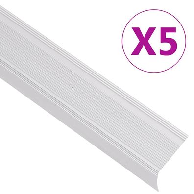vidaXL Treppenkantenprofile in L-Form 5 Stk. Aluminium 90 cm Silbern