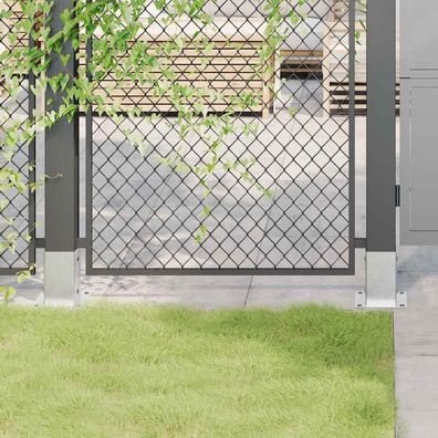 vidaXL Pfostenträger Quadratisch 4Stk. Silber 81x81mm Verzinkter Stahl