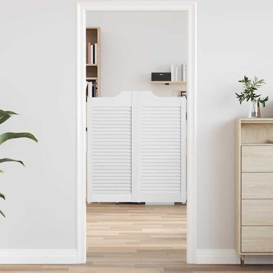 vidaXL Schwingtüren Lamellen-Design 2-Paar Weiß 90x80 cm