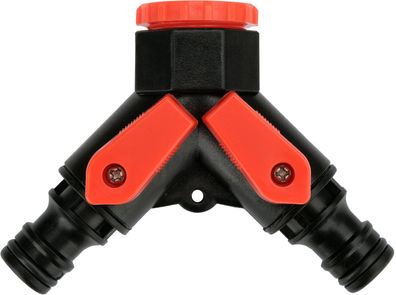 Schnellkupplung, Verteiler 1/2" mit Absperrventilen, 2-Wege-Ventil