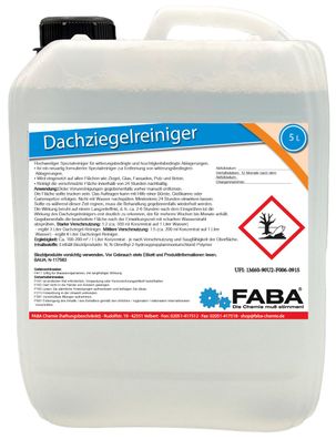 FABA Dachziegelreiniger Konzentrat, Dachziegel Reiniger 5 L