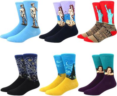 Kunst Socken - Meisterwerke von Van Gogh bis Venus (6er-Pack)