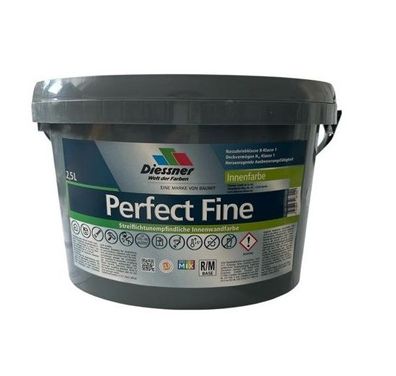 Diessner Perfect Fine weiß 5 Liter Streiflichtunempfindliche Innenwandfarbe