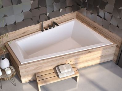 Badewanne Eckwanne Acryl INTIMA SLIM 170x125 Rechts Styropor | Ablauf & Füße GRATIS !