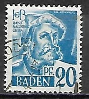 Alliierte Besetzung (Franz. Zone - Baden) gestempelt Michel-Nummer 7