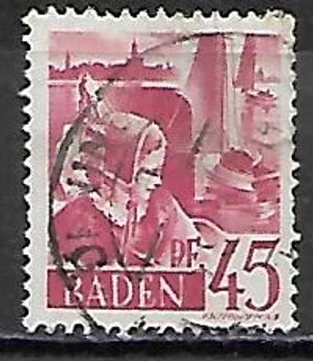 Alliierte Besetzung (Franz. Zone - Baden) gestempelt Michel-Nummer 9
