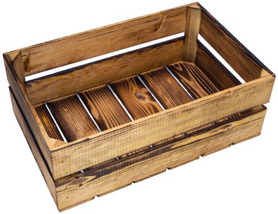 Weinkiste Harry 50 x 30 x 17cm geflammt Obstkiste Weinkiste Holzkiste