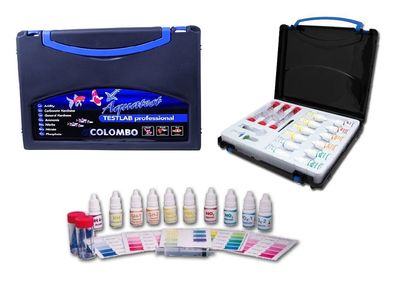 Colombo Test Lab Wassertestkoffer 7 Wassertests, ph, gh, kh, Nh3, No2, No3, Po4