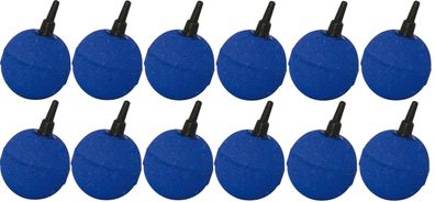 12 Stk. Belüftersteine blau Luftausströmer Kugel Ø 50 mm Luftstein