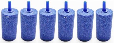 6 Stk. Belüfterstein blau Luftausströmer Zylinder Ø 2,5cm L 5cm Luftstein