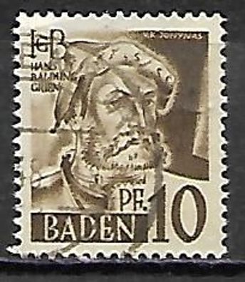 Alliierte Besetzung (Franz. Zone - Baden) gestempelt Michel-Nummer 17