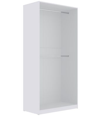 Marmex TRES 01B Kleiderschrank 100 cm mit zwei Kleiderstangen, Weiß Ankleidezimmer