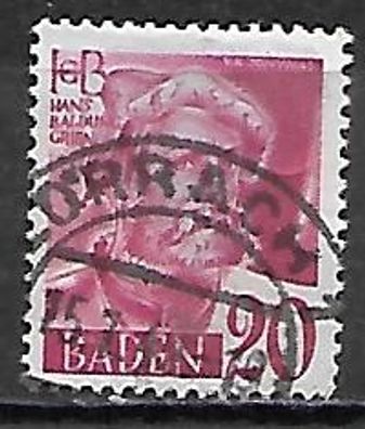 Alliierte Besetzung (Franz. Zone - Baden) gestempelt Michel-Nummer 34