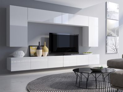 Wohnzimmer-Set Calabrini XIII Wohnwand Kollektion Modern Wohnzimmer Anbauwand