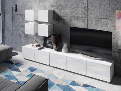 Wohnzimmer-Set Calabrini XVIII Wohnzimmer Modern Kollektion Wohnwand Anbauwand