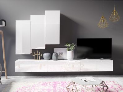 Wohnzimmer-Set Calabrini XX Modern Wohnzimmer Wohnwand Kollektion Anbauwand