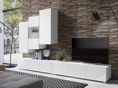 Wohnzimmer-Set Calabrini XVII Anbauwand Modern Kollektion Wohnzimmer Wohnwand