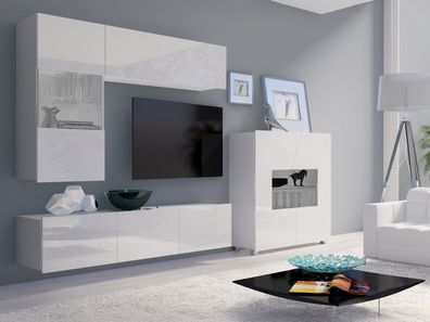 Wohnzimmer-Set Calabrini III Wohnzimmer Wohnwand Anbauwand Modern Kollektion