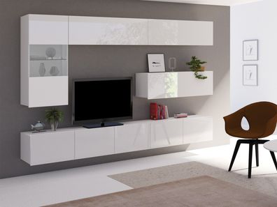 Wohnzimmer-Set Calabrini IV Modern Anbauwand Kollektion Wohnzimmer Wohnwand
