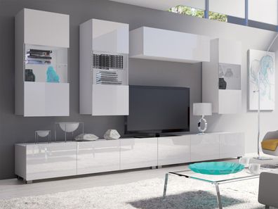 Wohnzimmer-Set Calabrini V Kollektion Modern Wohnzimmer Anbauwand Wohnwand M24