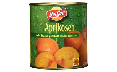 Aprikosenhälften eingelegt mit Zucker 820 g Dose von BelSun - 3 Varianten