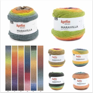 200g Katia Maravilla Bobbel Wolle Farbverlauf zum Stricken Häkeln GP 109,75€/1kg