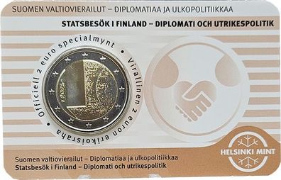 Finnland 2 Euro 2025 - Staatsbesuche Braune Karte