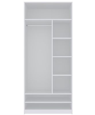 TRES 02B Kleiderschrank 90 cm mit Einlegeböden und Kleiderstange, Ankleidezimmer